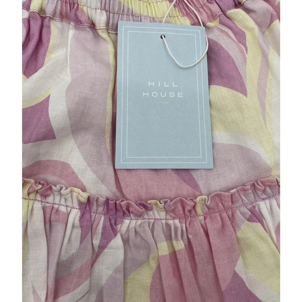 Hill House The Paz Skirt Mini Womens S Ruffle Linen Candy Kaleidoscope Pink NEW - Picture 7 of 8